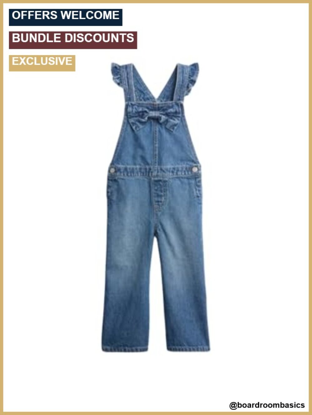 GAP Baby Girls Denim Overalls Cotton Toddler